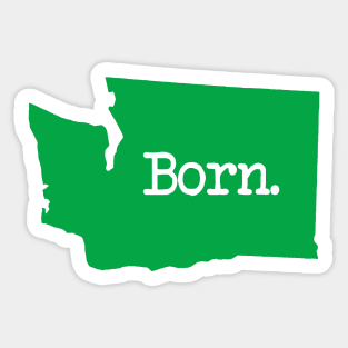 Washington Born WA Green Sticker